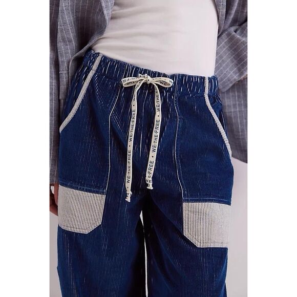 New Free People We The Free Amethyst Wide-Leg Pull-On Corduroy Jeans S - Picture 2 of 10